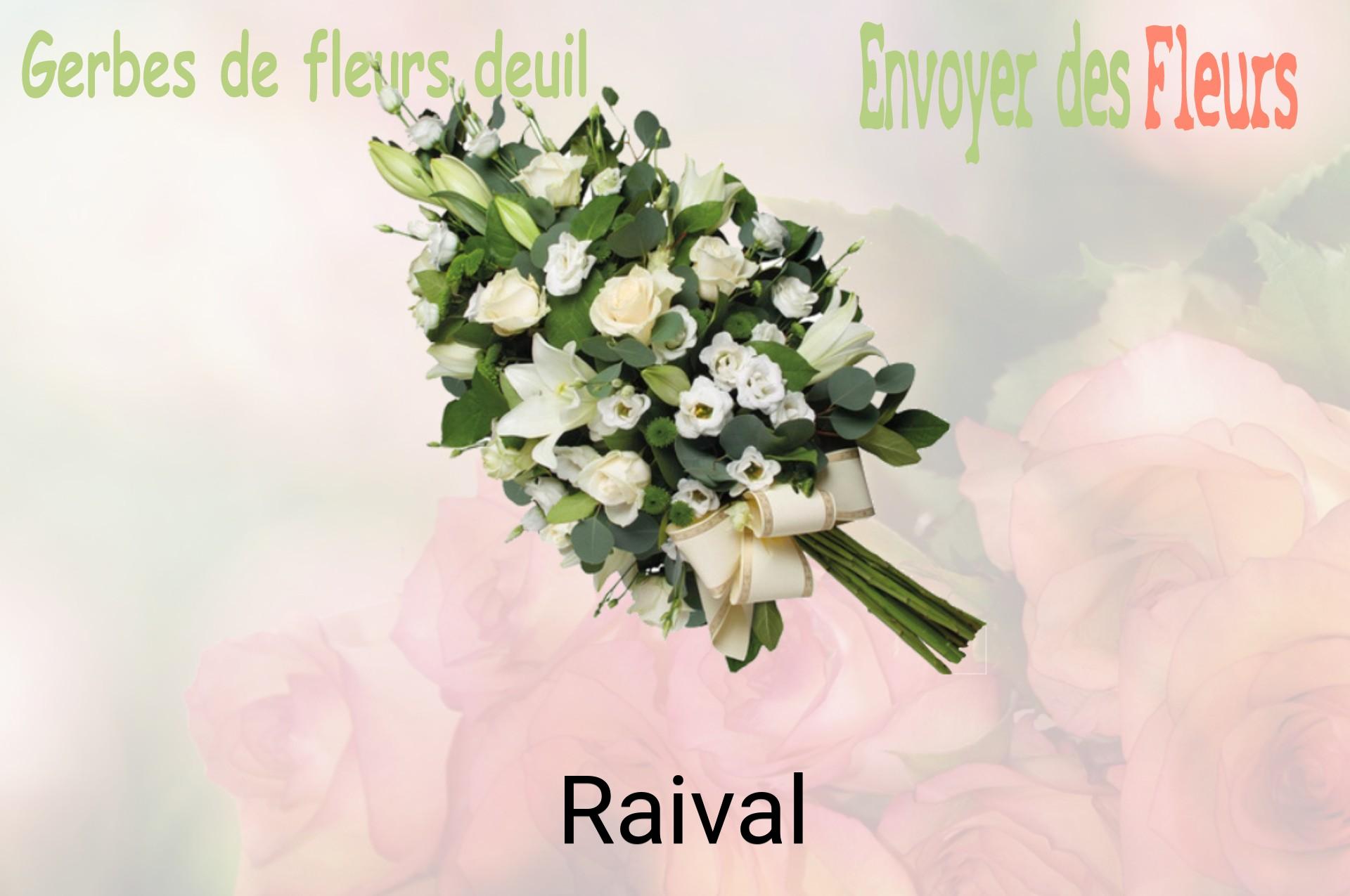 Gerbe de fleurs de deuil livrée à Raival